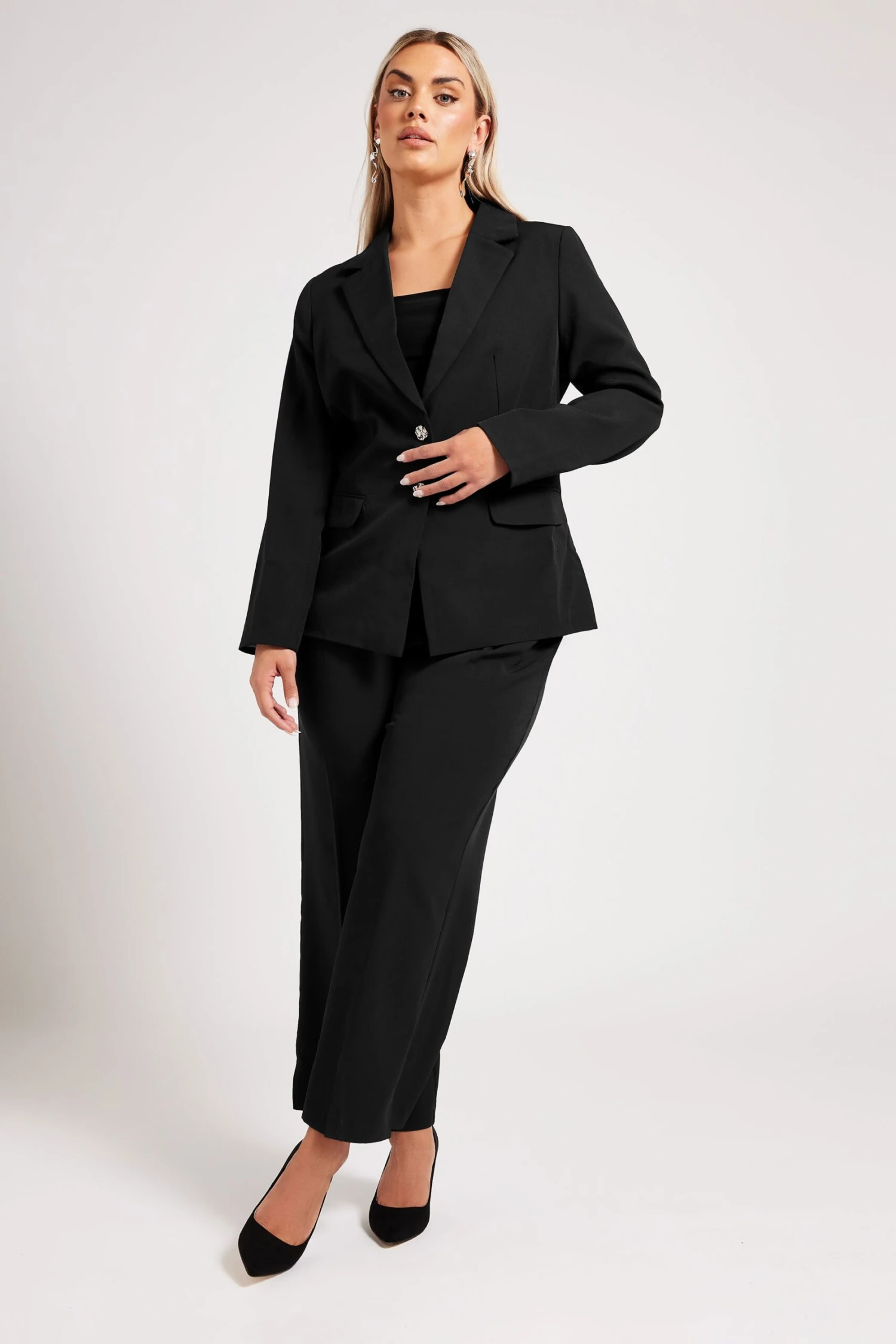 YOURS LONDON - Pantalon à Pince Noir Coupe Wide Leg 5 YOURS LONDON - Pantalon à Pince Noir Coupe Wide Leg – Image 3