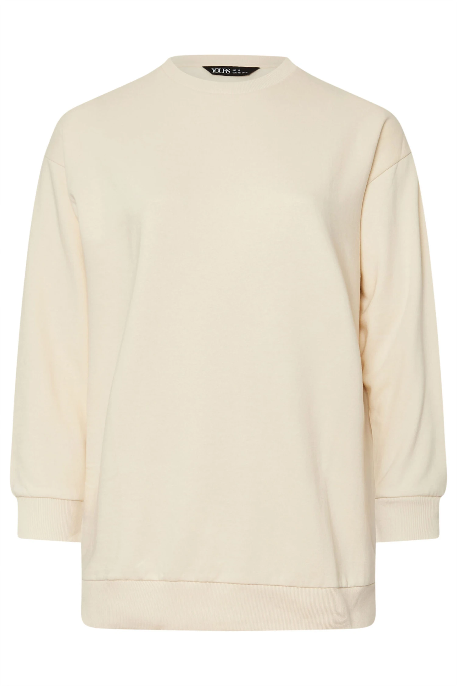 YOURS - Sweatshirt Crème Manches Longues Bordures Nervurées 7 YOURS - Sweatshirt Crème Manches Longues Bordures Nervurées – Image 5