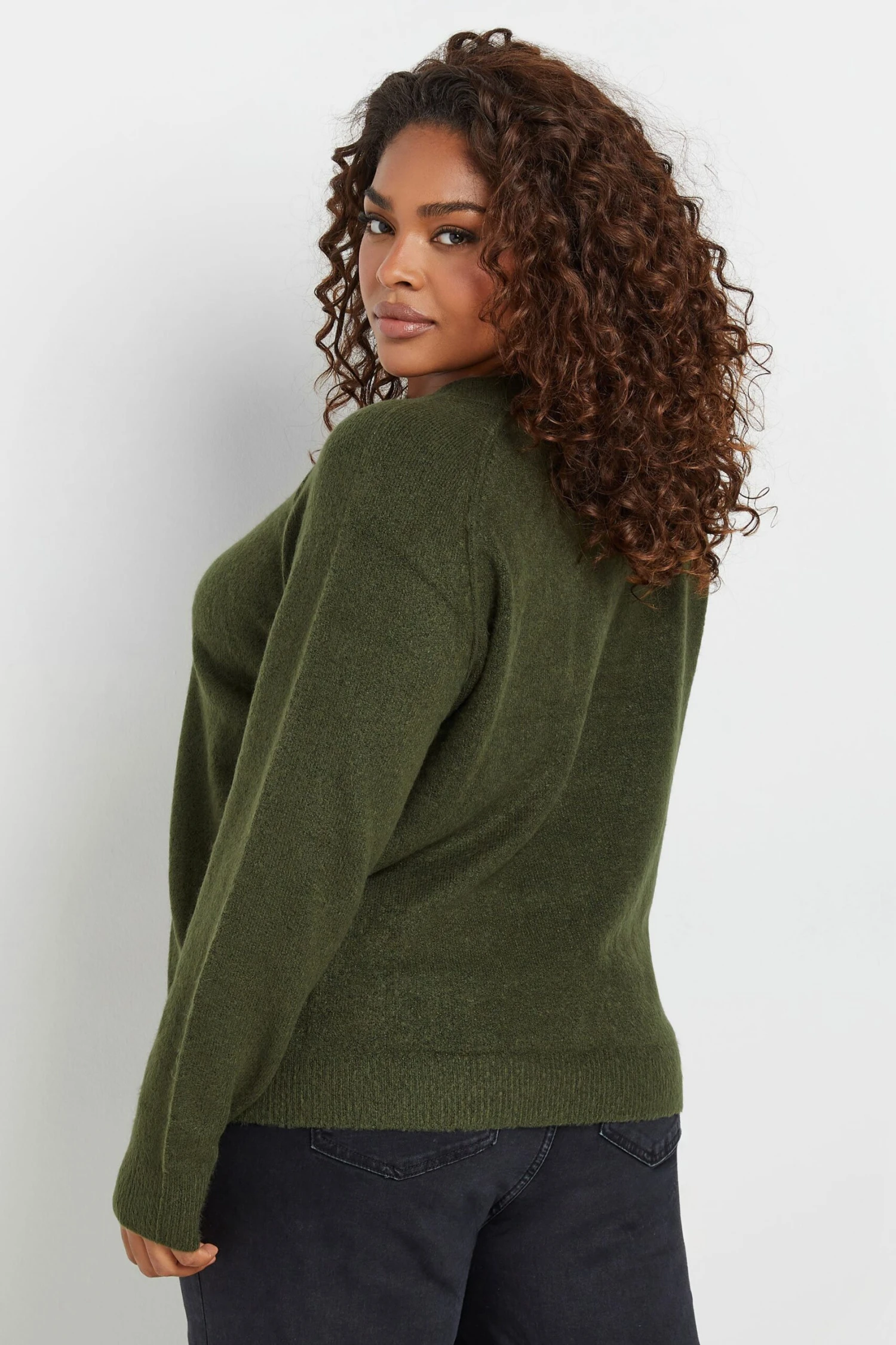 YOURS - Pull Vert Kaki En Maille 5 YOURS - Pull Vert Kaki En Maille – Image 3