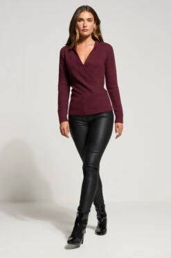LTS Tall Burgundy Red Knitted Wrap Jumper 8 LTS Tall Burgundy Red Knitted Wrap Jumper -Evans Boutique 9b4dd18e 4f37 45 356065 B
