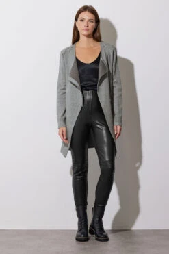 STAR Grey Eyelet Detail Zip Cardigan 14 STAR Grey Eyelet Detail Zip Cardigan -Evans Boutique 9bce8f7c e5b8 4f 110610 B1