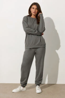 LTS Tall Charcoal Grey Crew Neck Sweatshirt -Evans Boutique 9bf9e1e6 ce42 49 355257 B