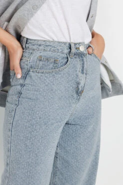 LTS Tall Blue Denim Textured Slouch Jeans -Evans Boutique 9bff001c 0d92 4b 355655 E