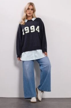 YOURS Curve Pull 2 En 1 Bleu Marine « 1994 » -Evans Boutique 9c1a4376 a19a 43 280654 B