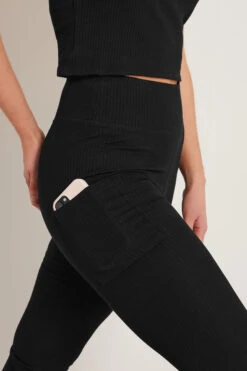 LTS Tall Black Active Ribbed Leggings & Vest Top -Evans Boutique 9c4af3b9 ce17 45 355296 D