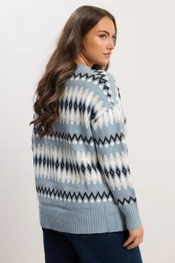 YOURS Curve Pull En Maille Fairisle Bleu -Evans Boutique 9d214b63 8404 4f 280734 C