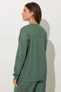 LTS Tall Khaki Green Crew Neck Sweatshirt -Evans Boutique 9d83d3c9 850a 4c 356146 C
