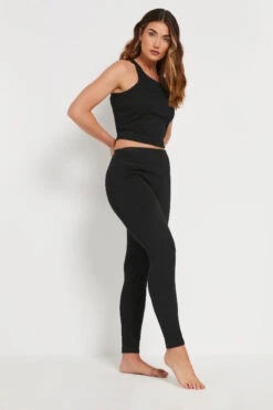 LTS Tall Black Active Ribbed Leggings & Vest Top -Evans Boutique 9dc674ac 4107 46 355296 A2