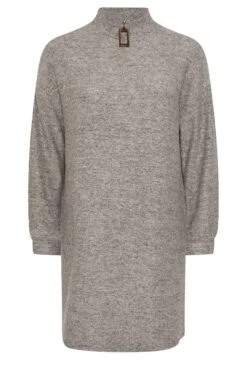 YOURS Curve Robe Pull Grise à Col Zippé 11 YOURS Curve Robe Pull Grise à Col Zippé -Evans Boutique 9dc68e44 ac14 43 304280 X