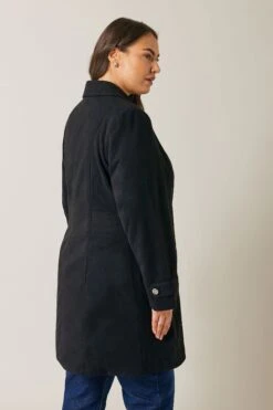 Evans Black Military Coat -Evans Boutique 9e61879b b83c 4b 610433 C