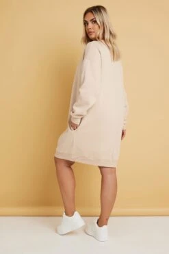 YOURS - Robe-Sweatshirt Beige à Poches -Evans Boutique 9e68e62f bebc 46 304038 D