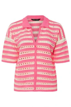 LIMITED COLLECTION - Chemisier Rose & Crème Crochet -Evans Boutique 9e76c499 511b 43 216655 X