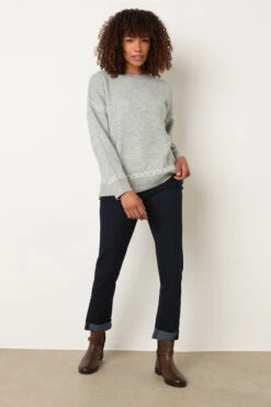 M&Co Grey Contrast Blanket Stitch Jumper -Evans Boutique 9ead280d f7b0 4c 502444 B