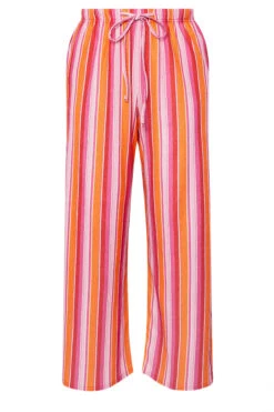 LIMITED COLLECTION Pantalon Large à Rayures Rouges Et Orange -Evans Boutique 9eaf3e88 bdc3 46 216801 X