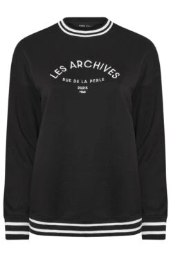 YOURS - Sweatshirt Noir & Blanc Contrasté 'Les Archives' 11 YOURS - Sweatshirt Noir & Blanc Contrasté 'Les Archives' -Evans Boutique 9ed3f587 18a7 41 126666 X