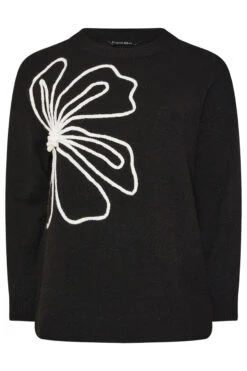 EVANS Curve Black Applique Floral Jumper 11 EVANS Curve Black Applique Floral Jumper -Evans Boutique 9f38d178 e3ac 4a 616240 X