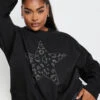 YOURS - Sweatshirt Noir Étoile Léopard à Strass 1 YOURS - Sweatshirt Noir Étoile Léopard à Strass -Evans Boutique 9f6a4b12 f0ec 41 126655 A