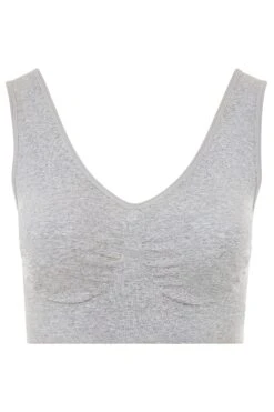 Brassière Grise Sans Armatures Non Rembourrée 10 Brassière Grise Sans Armatures Non Rembourrée -Evans Boutique GREY SEAMLESS UNPADDED BRA 146416 5211