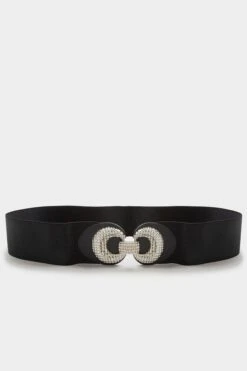 Ceinture Large Noire Double Boucle 6 Ceinture Large Noire Double Boucle -Evans Boutique TEXTURED DOUBLE CIRCLE WIDE BELT 153485 7a75