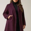EVANS Curve Burgundy Red City Coat 2 EVANS Curve Burgundy Red City Coat -Evans Boutique a05226cd fb4e 44 615609 A