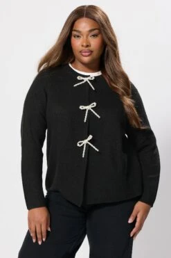 YOURS Curve Cardigan à Nœud Sur Le Devant En Perles Noires 12 YOURS Curve Cardigan à Nœud Sur Le Devant En Perles Noires -Evans Boutique a0a69393 cb17 46 280675 A