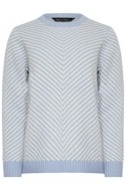 M&Co Blue Chevron Knitted Jumper 13 M&Co Blue Chevron Knitted Jumper -Evans Boutique a0efc5fe 39ac 41 502445 X