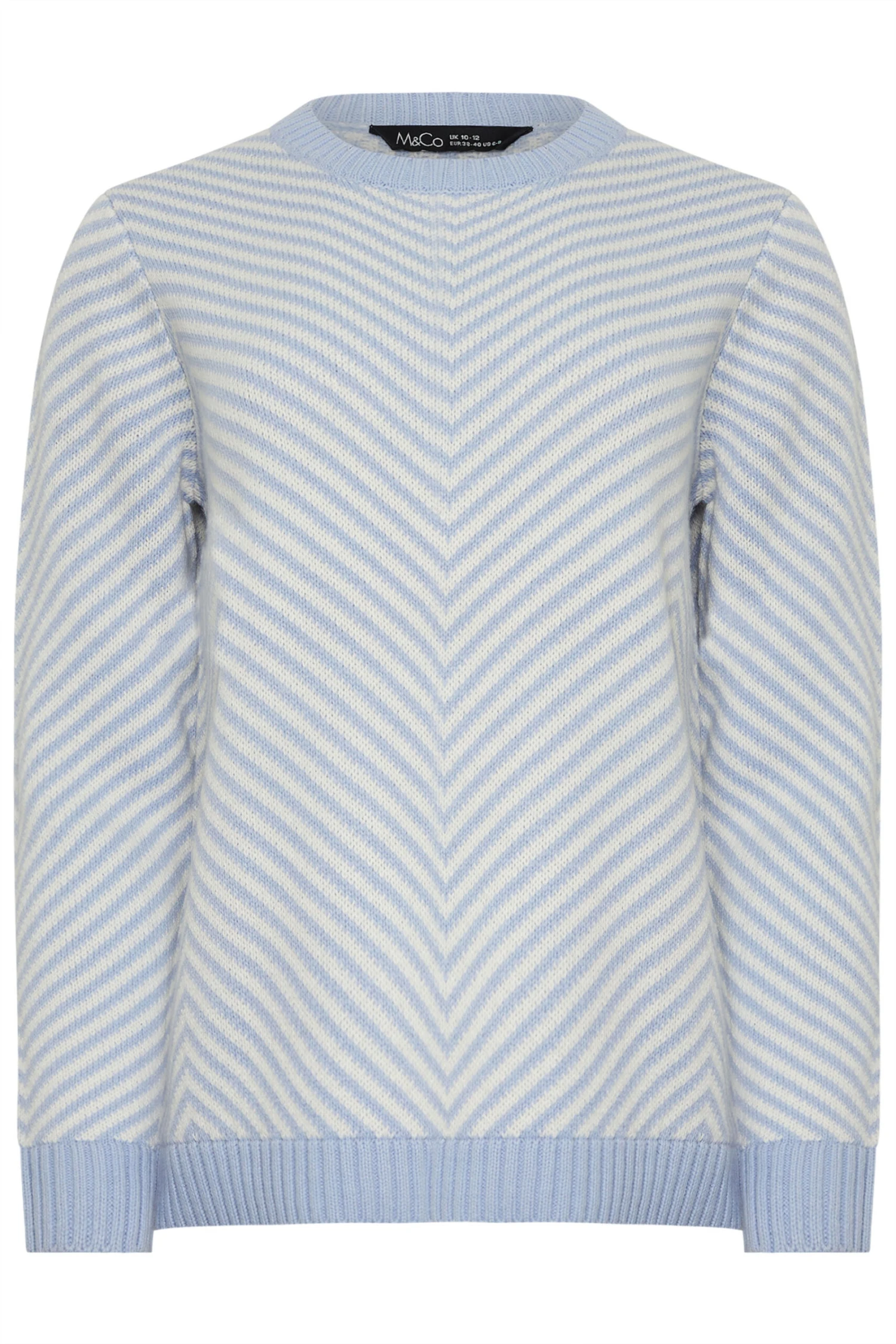 M&Co Blue Chevron Knitted Jumper 8 M&Co Blue Chevron Knitted Jumper – Image 6