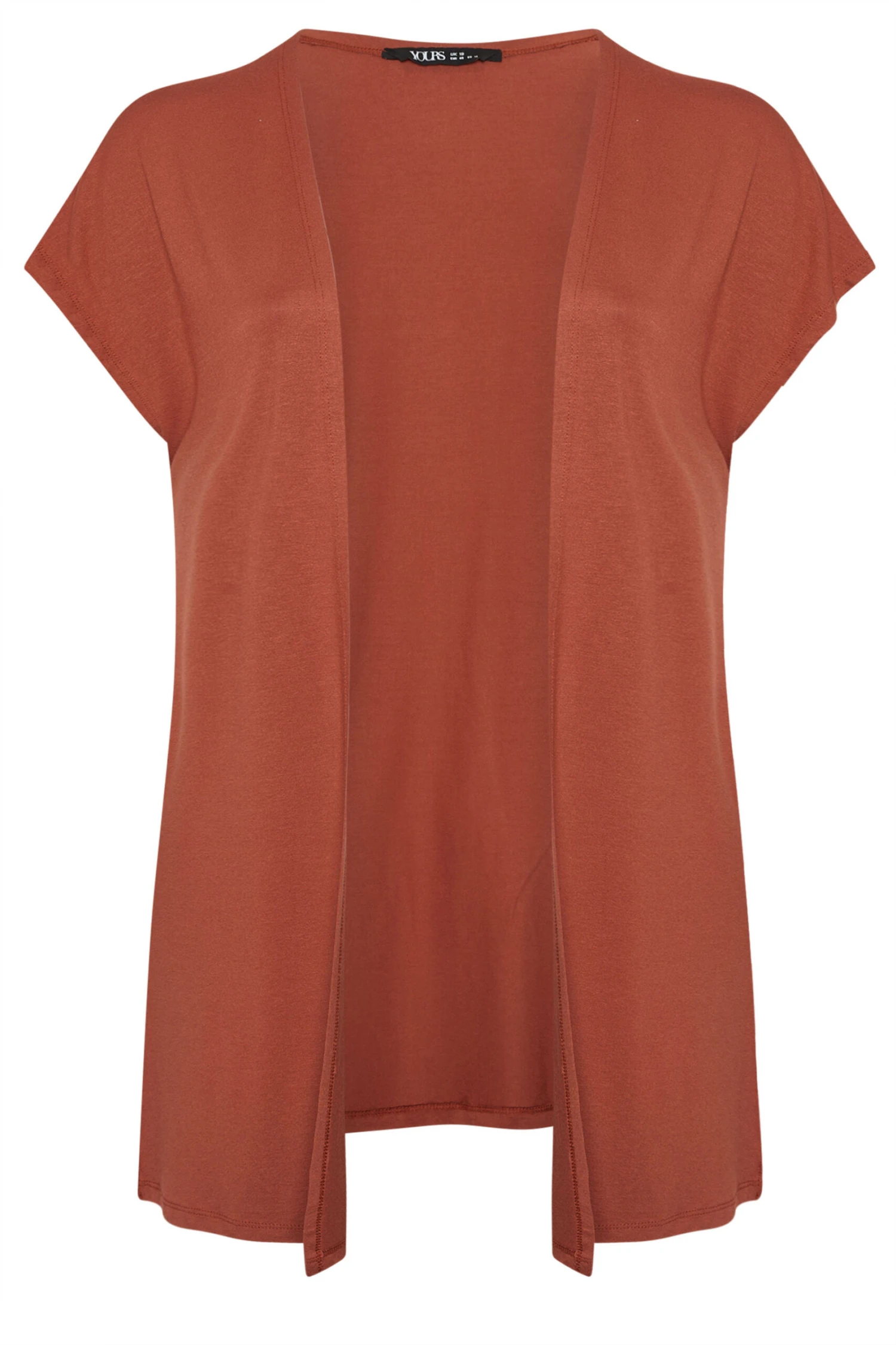 YOURS Curve Cardigan En Jersey Orange Rouille à Manches Longues 7 YOURS Curve Cardigan En Jersey Orange Rouille à Manches Longues – Image 5