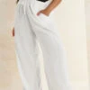 YOURS - Pantalon Wide Leg Blanc En Lin à Poches 2 YOURS - Pantalon Wide Leg Blanc En Lin à Poches -Evans Boutique a227c67e 4c57 44 310011 A