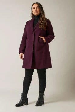 EVANS Curve Burgundy Red City Coat 11 EVANS Curve Burgundy Red City Coat -Evans Boutique a22dfd1f 8247 46 615609 B