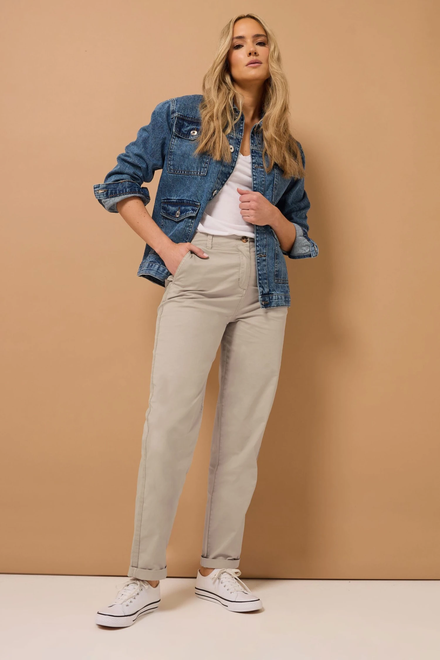 LTS Tall Stone Brown Cotton Straight Leg Chino Jeans 3 LTS Tall Stone Brown Cotton Straight Leg Chino Jeans