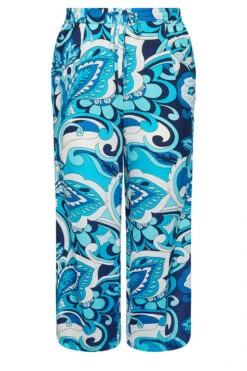 LIMITED COLLECTION - Pantalon Wide Leg Bleu Design Abstrait 13 LIMITED COLLECTION - Pantalon Wide Leg Bleu Design Abstrait -Evans Boutique a2a9a439 ba9f 47 216116 X