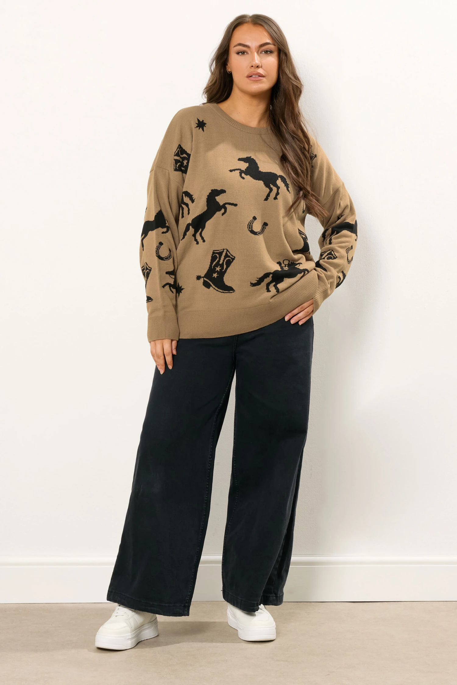 YOURS Curve Pull En Maille Western Marron 4 YOURS Curve Pull En Maille Western Marron – Image 2