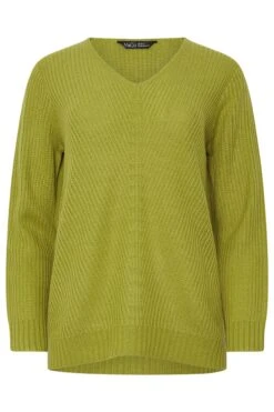 M&Co Fern Green V-Neck Long Sleeve Knitted Jumper 13 M&Co Fern Green V-Neck Long Sleeve Knitted Jumper -Evans Boutique a320113d 1905 42 502426 X