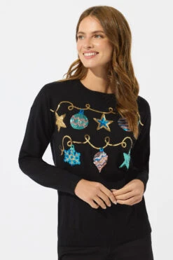M&Co Black Sequin Embellished Baubles Christmas Jumper 9 M&Co Black Sequin Embellished Baubles Christmas Jumper -Evans Boutique a34a9e14 add9 4c 502482 A