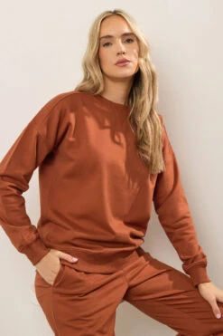 LTS Tall Rust Orange Crew Neck Sweatshirt