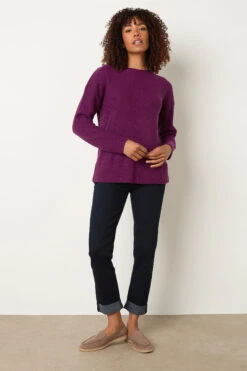 M&Co Berry Purple Funnel Neck Knitted Jumper 8 M&Co Berry Purple Funnel Neck Knitted Jumper -Evans Boutique a3fc41f6 f85e 4c 502427 B