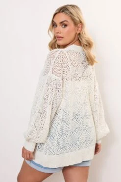 YOURS - Cardigan Ivoire En Maille Manches En Ballons -Evans Boutique a4699c28 ef9f 45 280600 C