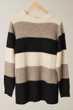 EVANS Curve Natural Brown Colourblock Stripe Knitted Jumper 12 EVANS Curve Natural Brown Colourblock Stripe Knitted Jumper -Evans Boutique a4dd0fad 86e1 4a 615768 p