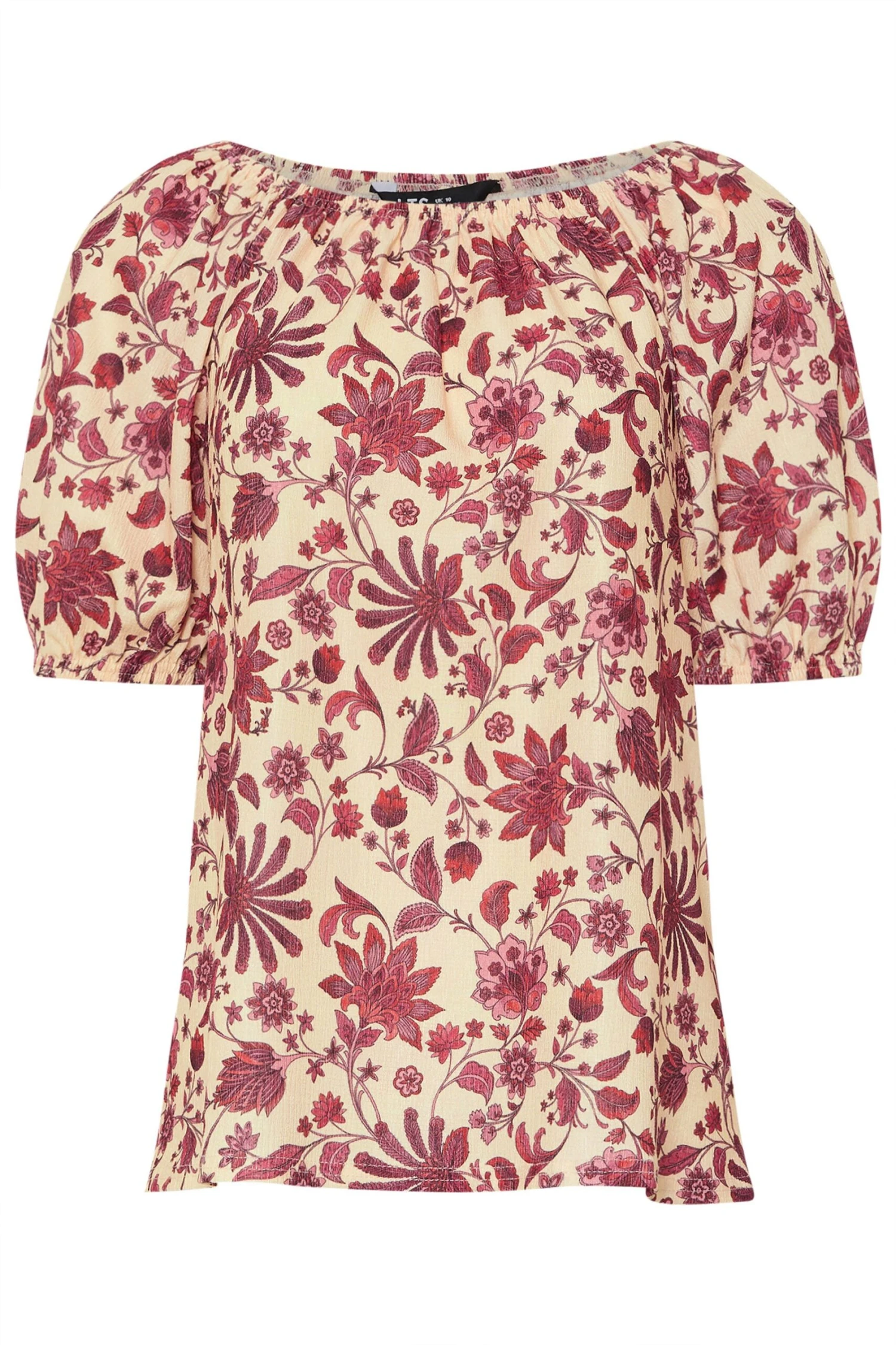 LTS Tall Coral Red Floral Print Tie Front Top 8 LTS Tall Coral Red Floral Print Tie Front Top – Image 6