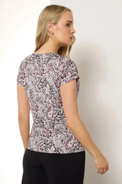 LTS Tall Black Paisley Side Tie Top 11 LTS Tall Black Paisley Side Tie Top -Evans Boutique a5809dba ab3c 4e 356605 C