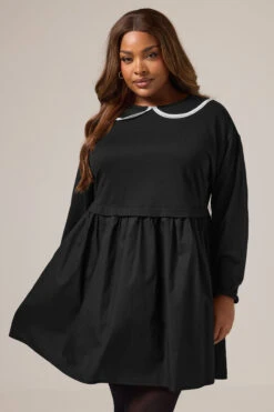 YOURS CurveRobe Pull 2 En 1 En Popeline Noire