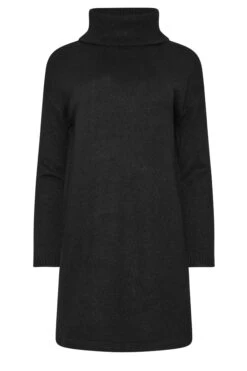 M&Co Black Roll Neck Tunic Jumper 15 M&Co Black Roll Neck Tunic Jumper -Evans Boutique a5e03046 164c 4d 502453 X