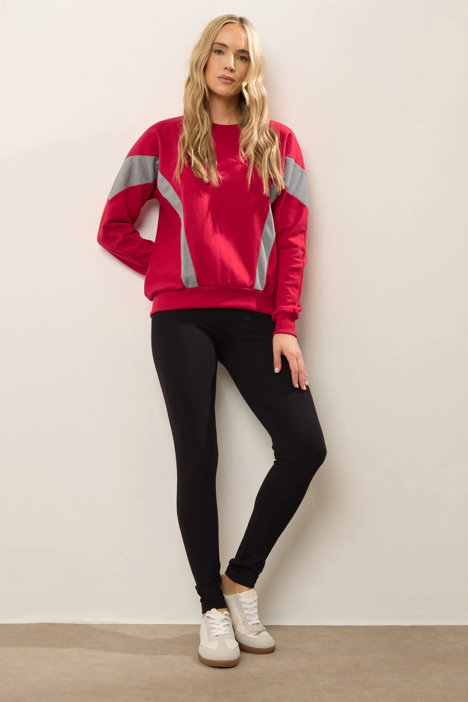 LTS Tall Red Colour Block Sweatshirt 5 LTS Tall Red Colour Block Sweatshirt – Image 3