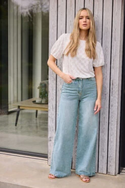 LTS Tall Blue Light Wash Wide Leg Palazzo Jeans