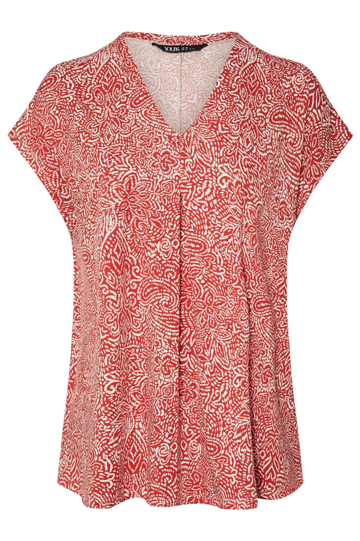 YOURS - Top Orange Plissé Fluide Paisley 7 YOURS - Top Orange Plissé Fluide Paisley – Image 5