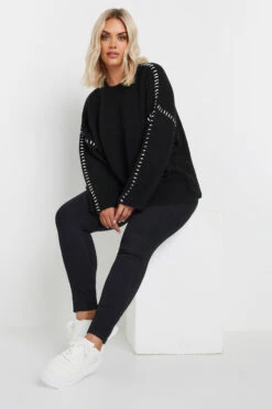 YOURS - Pull Noir Manches Longues Design Couture 9 YOURS - Pull Noir Manches Longues Design Couture -Evans Boutique a701f563 ed58 4b 280357 C