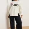 YOURS Curve Sweat-shirt Crème « Paris » Cœur 2 YOURS Curve Sweat-shirt Crème « Paris » Cœur -Evans Boutique a70a6bae c7a5 4a 126794 B