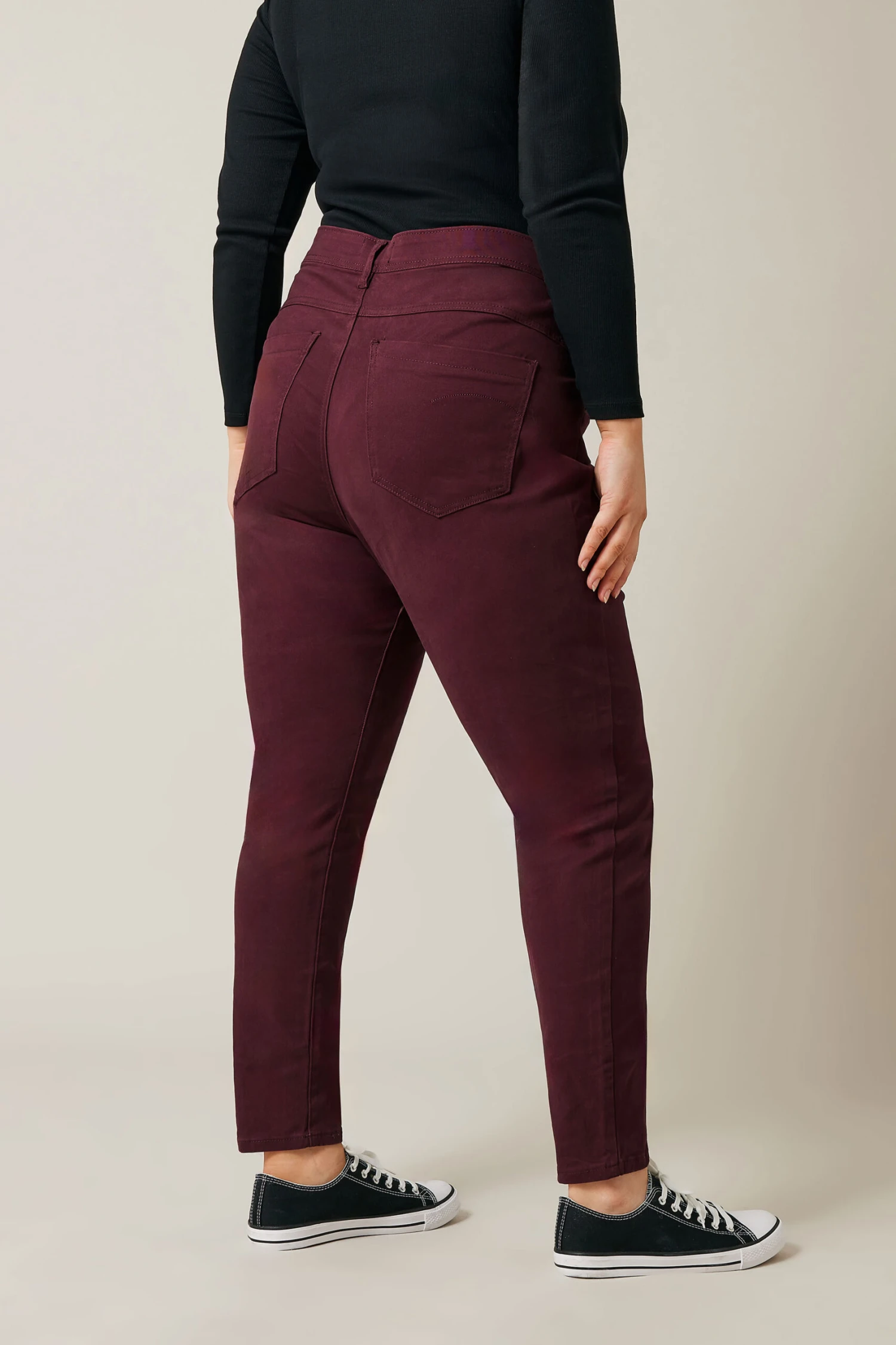 Evans Burgundy Pintuck Skinny Jeans 5 Evans Burgundy Pintuck Skinny Jeans – Image 3