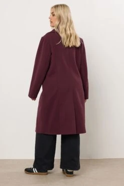 YOURS - Manteau Long Formel Rouge Bordeaux -Evans Boutique a74f312f e3f5 4c 121094 C